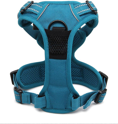 Reflective Adjustable No-Pull Dog Harness Vest in Blue, Extra Small