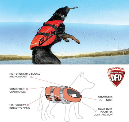 DFD Medium Dog Life Jacket for Swimming - Yellow