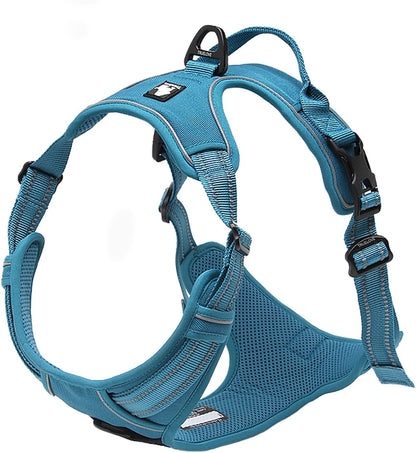 Reflective Adjustable No-Pull Dog Harness Vest in Blue, Extra Small