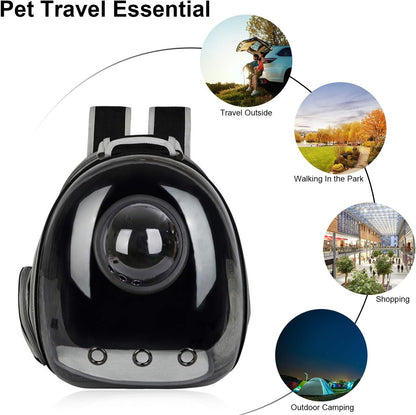 Black Pet Carrier Backpack for Cats & Small Dogs