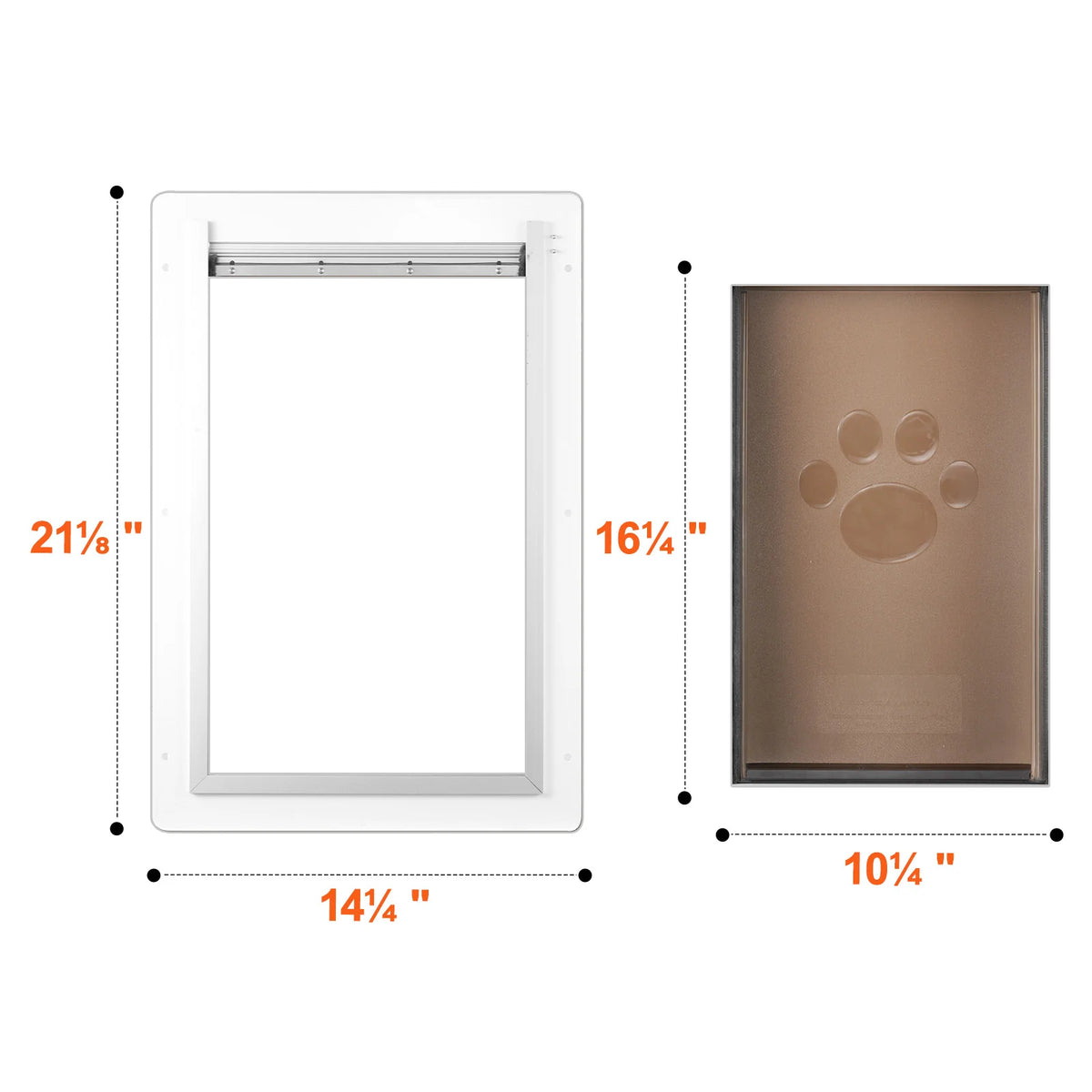 Pet Door, 14.25 X 21.1?Metal?Frame with Lock And?3-Flap System, Weatherproof Doggy Door, Easy to Install in Interior?Or Exterior Walls, Pet Door Suitable for Cat Doggie Kitties (White-Large)