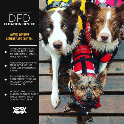 DFD Medium Dog Life Jacket for Swimming - Yellow