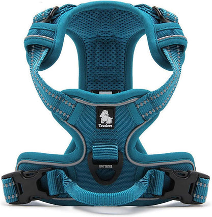 Reflective Adjustable No-Pull Dog Harness Vest in Blue, Extra Small